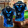 BlueJose Billiards 8 Ball Evil Pumpkin Demon Personalized Name, Team Name Unisex Shirt (4 Colors)