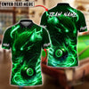 BlueJose Billiards 8 Ball Lightning Wolf Personalized Name, Team Name Unisex Shirt (4 Colors)