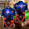 BlueJose Billiards 8-Ball Halloween Pumpkin Scarecrow 2 Personalized Name, Team Name Unisex Shirt (4 Colors)