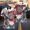 BlueJose Darts Samurai Warrior Cherry Blossom Design Personalized Name, Team Name Unisex Shirt (4 Colors)