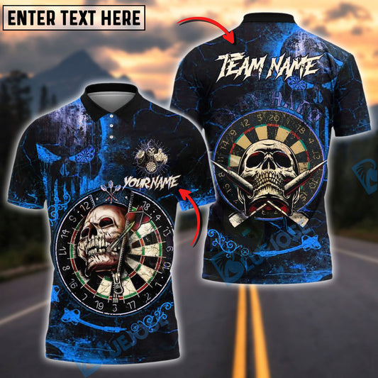 BlueJose Darts Skull Target Gothic Style Personalized Name, Team Name Shirt (4 Colors)