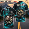 BlueJose Darts Skull Target Gothic Style Personalized Name, Team Name Shirt (4 Colors)