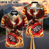 BlueJose Darts Phoenix Fire Bird Theme Customized Name, Team Name 3D Shirt (4 Colors)