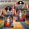 BlueJose Bowling Zombie Pins in Dark Alley Customized Name, Team Name 3D Shirt (4 Colors)