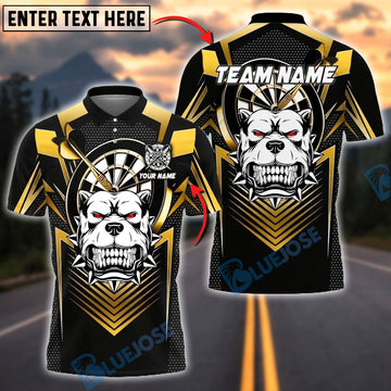 BlueJose Darts Pitbull Design Line Black Style Customized Name, Team Name 3D Shirt (4 Colors)