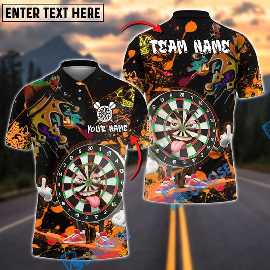 BlueJose Darts Dartboard Graffiti Cartoon Style Customized Name, Team Name 3D Shirt (4 Colors)