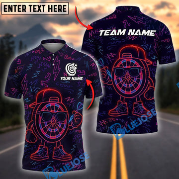 BlueJose Darts Neon Funny Personalized Name, Team Name Shirt (4 Colors)