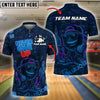 BlueJose Neon Bowling Shirt - Never Give Up Customized Name, Team Name 3D Shirt (4 Colors)
