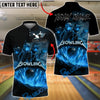 BlueJose Bowling And Pins Fire Cerberus Hell Flames Customized Name, Team Name 3D Shirt (4 Colors)