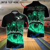 BlueJose Bowling And Pins Fire Cerberus Hell Flames Customized Name, Team Name 3D Shirt (4 Colors)