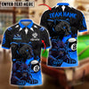 BlueJose Billiards 8-Ball Panther Design Personalized Name Shirt (4 Colors)