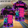 BlueJose Bowling And Pins Neon Now Beers Later Funny Quote Customized Name 3D Shirt (4 Colors)