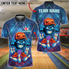 BlueJose Bowling And Pins Neon Bowling Life Cartoon Ball With Pins Customized Name 3D Shirt (4 Colors)