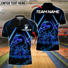 BlueJose Bowling Neon Dabbing Ball & Pins Customized Name, Team Name 3D Shirt (4 Colors)