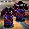 BlueJose Bowling Neon Dabbing Ball & Pins Customized Name, Team Name 3D Shirt (4 Colors)