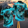 BlueJose Darts Black Snake Fire Flame Customized Name, Team Name 3D Shirt (4 Colors)