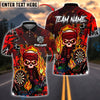 BlueJose Darts Flaming Skeleton Warrior Neon Customized Name, Team Name 3D Shirt (4 Colors)