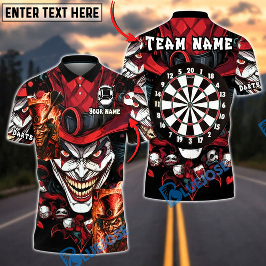 BlueJose Darts Dark Joker Card Dartboard Personalized Name, Team Name Unisex Shirt (4 Colors)