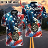 BlueJose Darts Bald Eagle Darts USA Flag Personalized Name Shirt