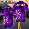 BlueJose Darts Aqua Flame Board Style Multicolor Options Personalized Name Shirt (4 Colors)