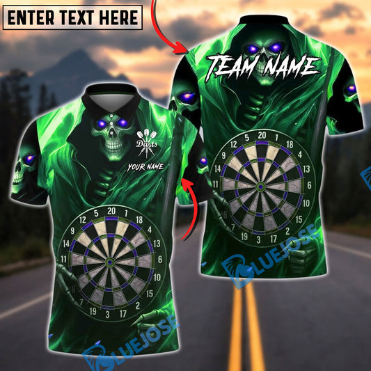BlueJose Darts Dark Soul Skull Electric Dartboard Personalized Name, Team Name Unisex Shirt (4 Colors)