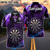 BlueJose Darts Dark Soul Skull Electric Dartboard Personalized Name, Team Name Unisex Shirt (4 Colors)