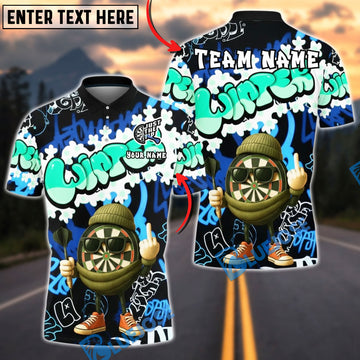 BlueJose Darts Graffiti Style Dartboard Street Art Personalized Name, Team Name Unisex Shirt (4 Colors)