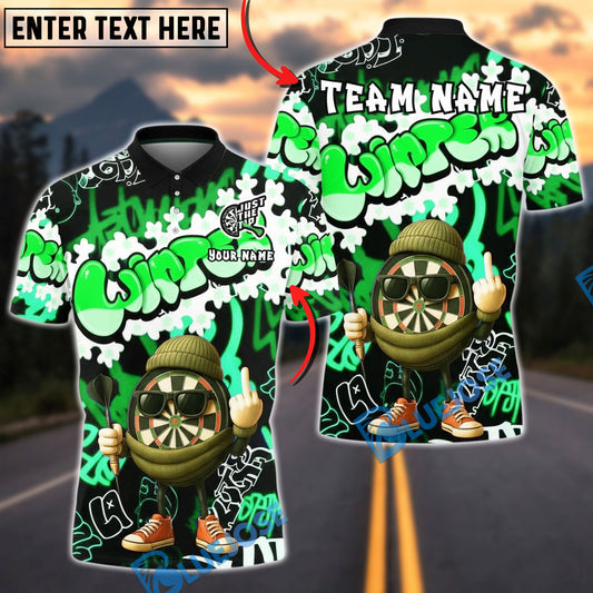 BlueJose Darts Graffiti Style Dartboard Street Art Personalized Name, Team Name Unisex Shirt (4 Colors)