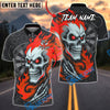 BlueJose Darts Flame Skull Art Multicolor Options Personalized Name Shirt (4 Colors)