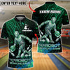 BlueJose Bowling And Pins Cyber Robot Customized Name, Team Name 3D Shirt (4 Colors)