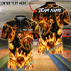 BlueJose Bowling And Pins Grim Reaper Flame Customized Name, Team Name 3D Shirt (6 Colors)