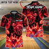 BlueJose Bowling And Pins Grim Reaper Flame Customized Name, Team Name 3D Shirt (6 Colors)