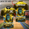 BlueJose Bowling And Pins Synthwave Gorilla Retro Neon Customized Name, Team Name 3D Shirt (6 Colors)