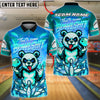 BlueJose Bowling And Pins Panda Neon Synthwave Bowshit Customized Name, Team Name 3D Shirt (4 Colors)