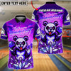 BlueJose Bowling And Pins Panda Neon Synthwave Bowshit Customized Name, Team Name 3D Shirt (4 Colors)