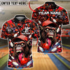 BlueJose Bowling And Pins Gorilla Wild Strike Graffiti Street Art Customized Name, Team Name 3D Shirt (4 Colors)