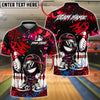 BlueJose Bowling And Pins Graffiti Funny Character Star Mark Customized Name, Team Name 3D Shirt (4 Colors)