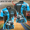 BlueJose Bowling And Pins Premium Wolf Strike Customized Name, Team Name 3D Shirt (6 Colors)