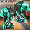 BlueJose Bowling And Pins Premium Wolf Strike Customized Name, Team Name 3D Shirt (6 Colors)