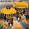 BlueJose Bowling Honey Bee Cartoon Strike Design Personalized Name, Team Name 3D Shirt