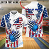 BlueJose Bowling USA Blue Strike Explosion Personalized Shirt (2 Colors)