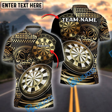 BlueJose Darts Bullseye Tribal Personalized Name, Team Name Shirt (4 Colors)