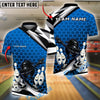 BlueJose Bowling And Pins Dabbing Ball Hex Style Customized Name, Team Name 3D Shirt (4 Colors)