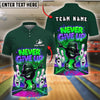 BlueJose Bowling And Pins Motivational Never Give Up Style Customized Name, Team Name 3D Shirt (4 Colors)