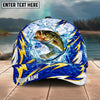 BlueJose Fishing Lightning Splash Blue Pattern Personalized Name Classic 3D Cap Personalized Cap (13 Breeds)