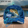 BlueJose Fishing Neon Splash Abstract Dark Pattern Personalized Name Classic 3D Cap Personalized Cap (13 Breeds)