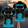 BlueJose Darts Bull Angry Flame Bullseye Customized Name, Team Name 3D Shirt (4 Colors)