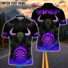 BlueJose Darts Bull Angry Flame Bullseye Customized Name, Team Name 3D Shirt (4 Colors)