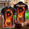 BlueJose Billiards Ball 8 Fire Wolf Personalized Name, Team Name Shirt (6 Colors)