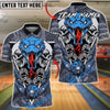BlueJose Bowling & Pins Skull Snake Gothic Art Customized Name, Team Name 3D Shirt (4 Colors)